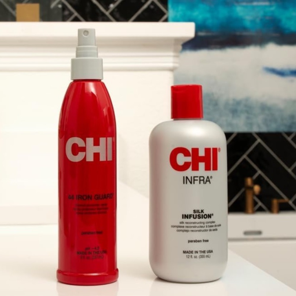 CHI 44 Iron Guard Thermal Protection Spray & Infra Silk Infusion Leave-In